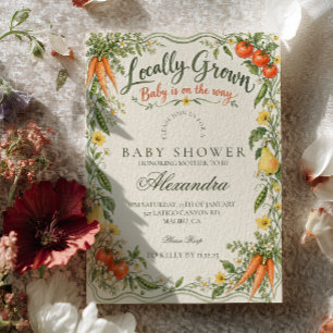 Vegetable Garden Locally Grown Baby Shower Invitation