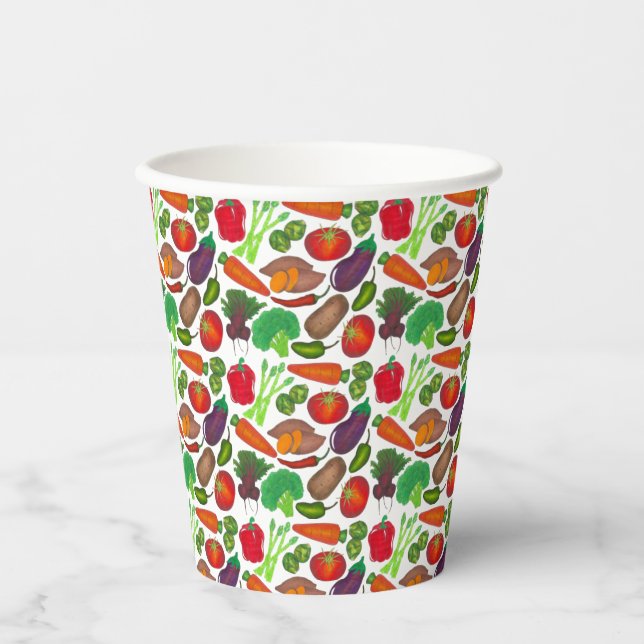Vegetable Garden Produce Greenmarket Veggies Paper Cups (Front)