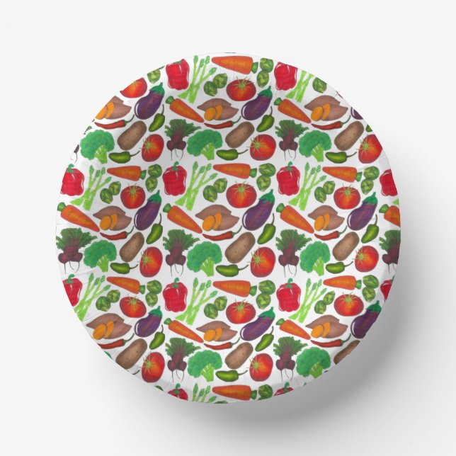 Vegetable Garden Produce Greenmarket Veggies Paper Plate (Front)