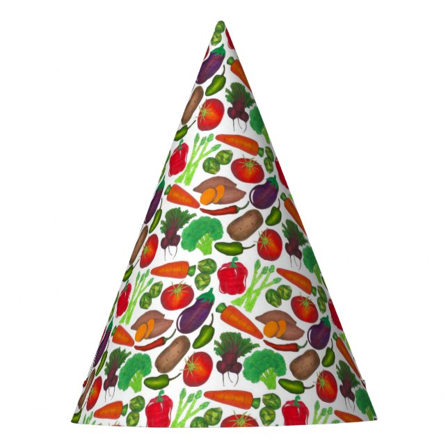 Vegetable Garden Produce Greenmarket Veggies Party Hat (Front)