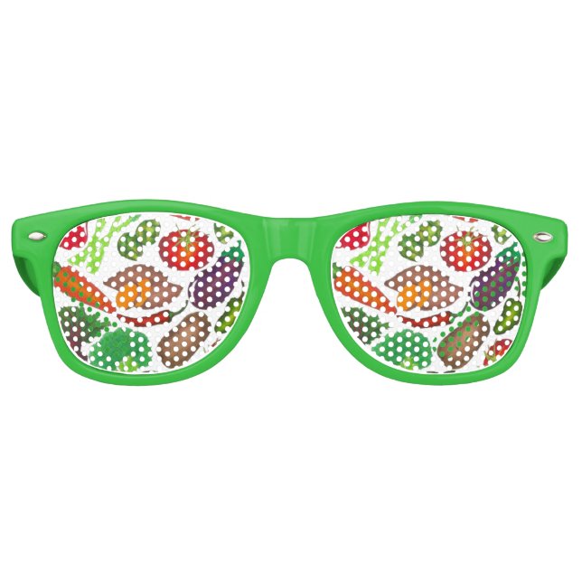Vegetable Garden Produce Greenmarket Veggies Retro Sunglasses (Front)