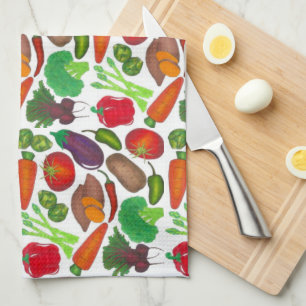Vegetable Garden Produce Greenmarket Veggies Tea Towel
