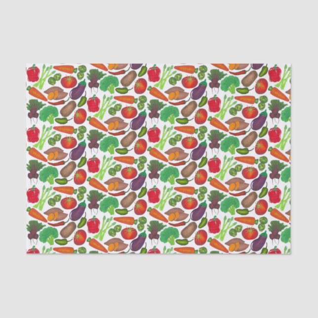 Vegetable Garden Produce Greenmarket Veggies Tissue Paper (Front)
