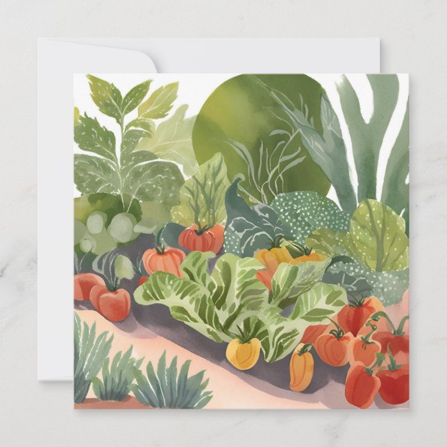 Vegetable Garden | Watercolor Painting Card (Front)