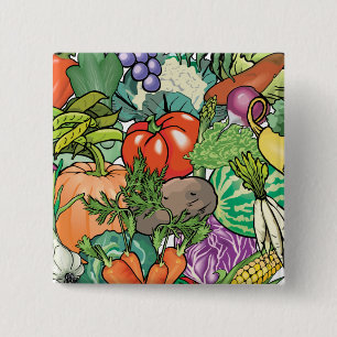 Vegetable Gardener 15 Cm Square Badge