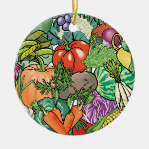 Vegetable Gardener Ceramic Tree Decoration
