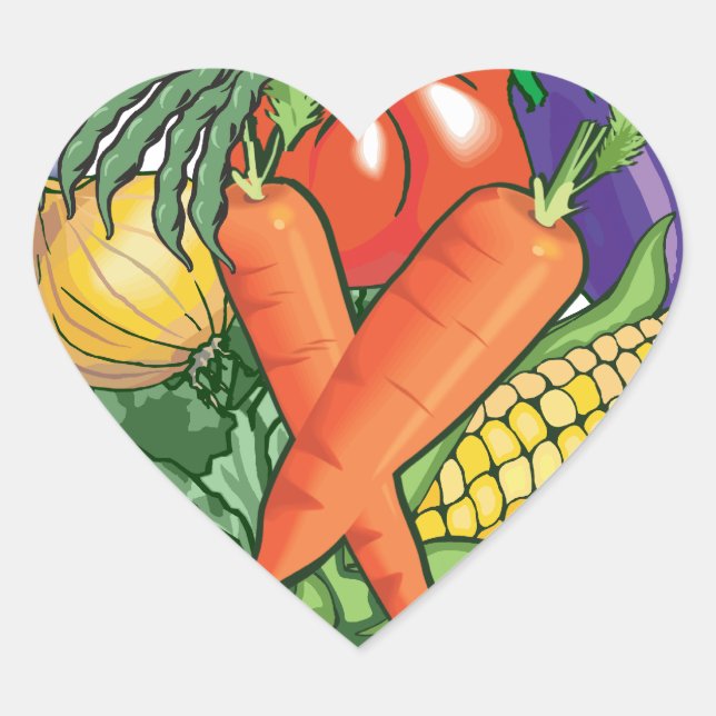 Vegetable Gardening Heart Sticker (Front)