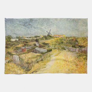 Vegetable Gardens, Montmartre by Vincent van Gogh Tea Towel