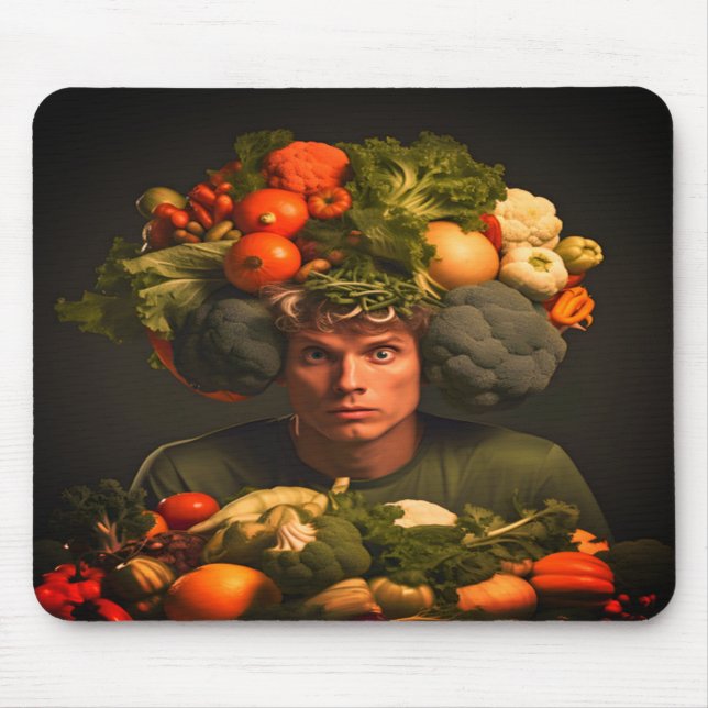 Vegetable Head Computer Laptop Mouse Mat (Front)