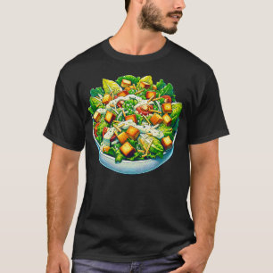 Vegetable Healthy Eating Food Drawing - Caesar Sal T-Shirt