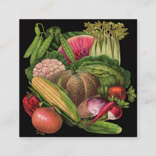 Vegetable Heaven Square Business Card (Front)
