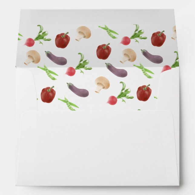 Vegetable Illustration Pattern Envelope (Back (Bottom))