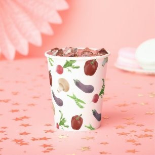 Vegetable Illustration Pattern Paper Cups