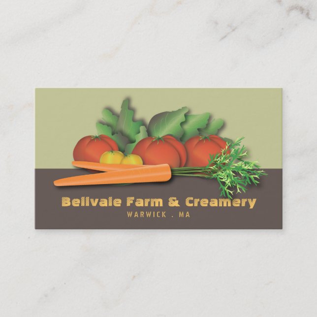 Vegetable Market Chef or Farm Business Card (Front)