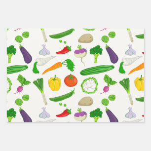 Vegetable Medley Wrapping Paper Sheet Set