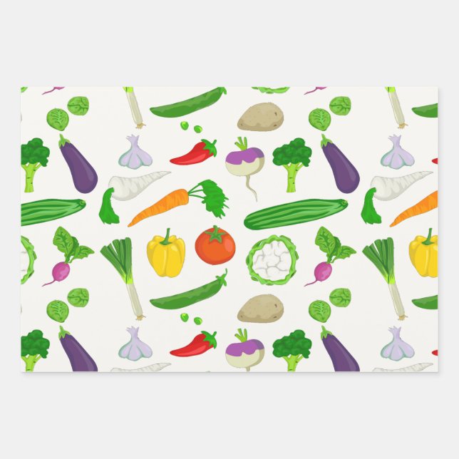 Vegetable Medley Wrapping Paper Sheet Set (Front)