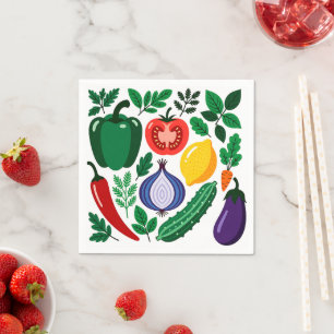 Vegetable pattern napkin