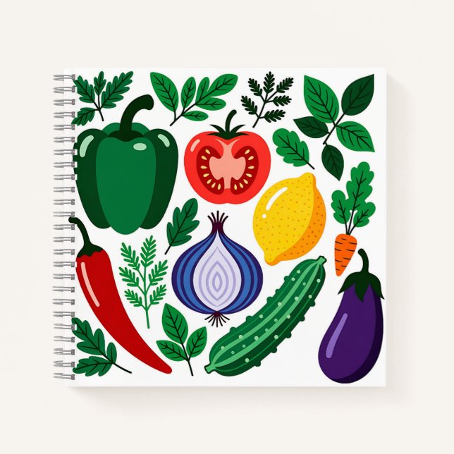 Vegetable pattern notebook (Front)