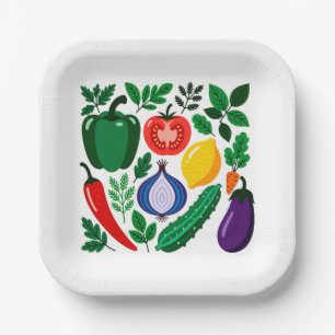 Vegetable pattern paper plate