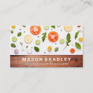Vegetable Pattern   Wood Business Card