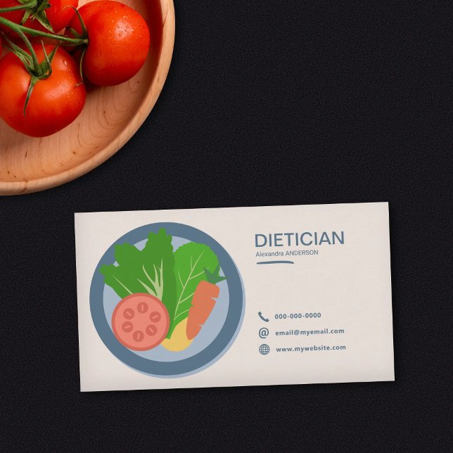 Vegetable Plate - Dietician Business Card (Vegetable Plate - Dietitian Business Card)