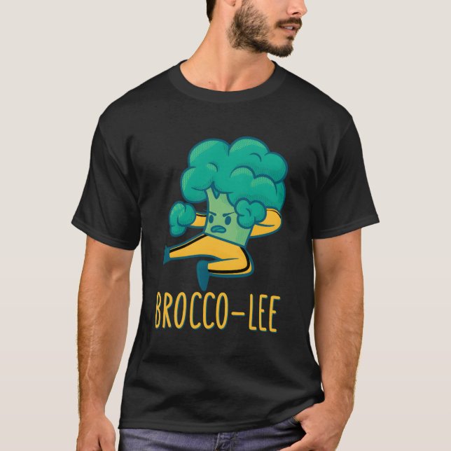 Vegetable Pun Dad Joke Brocco-Lee Broccoli T-Shirt (Front)