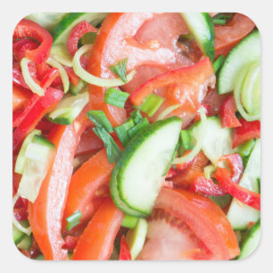 Vegetable salad square sticker