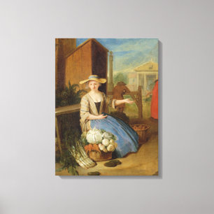 Vegetable Seller, Covent Garden, c.1726 (oil on pa Canvas Print
