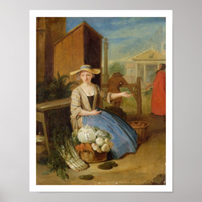 Vegetable Seller, Covent Garden, c.1726 (oil on pa Poster (Front)