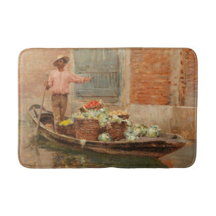 Vegetable Seller in Venice (by Vincenzo Caprile) Bath Mat