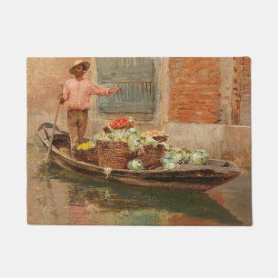 Vegetable Seller in Venice (by Vincenzo Caprile) Doormat