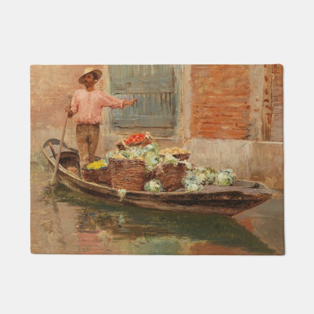 Vegetable Seller in Venice (by Vincenzo Caprile) Doormat (Front)