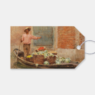 Vegetable Seller in Venice (by Vincenzo Caprile) Gift Tags