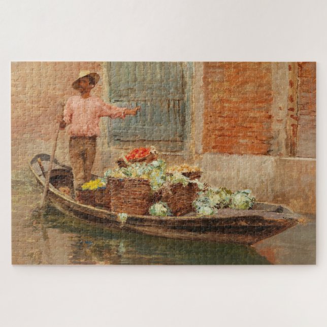 Vegetable Seller in Venice (by Vincenzo Caprile) Jigsaw Puzzle (Horizontal)