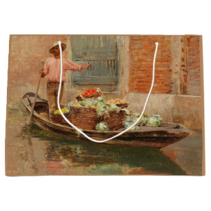 Vegetable Seller in Venice (by Vincenzo Caprile) Large Gift Bag