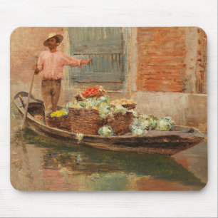 Vegetable Seller in Venice (by Vincenzo Caprile) Mouse Mat