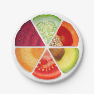 Vegetable slices paper plate