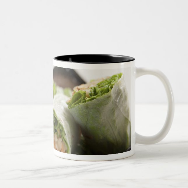 Vegetable Spring Rolls Two-Tone Coffee Mug (Right)