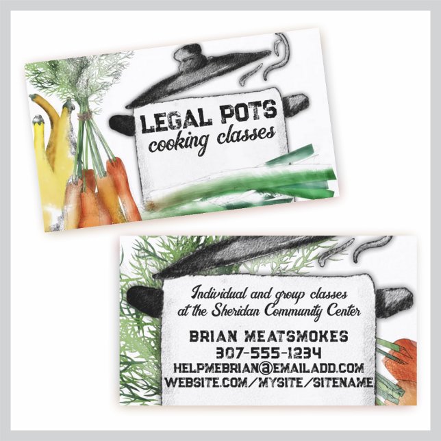 vegetable steaming pot cooking class chef catering business card (Creator Uploaded)