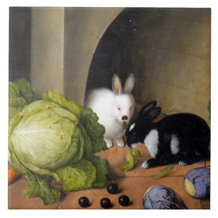 Vegetable Still Life with Bunny Tile