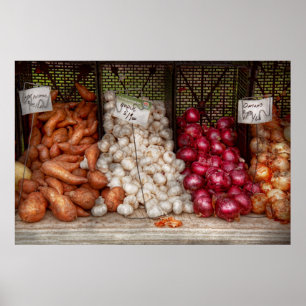 Vegetable - Sweet potatoes, Garlic, and Onions Poster
