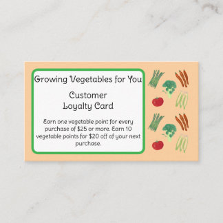 Vegetable Theme Customer Loyalty Cards