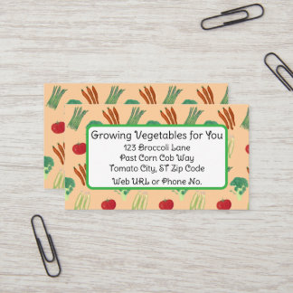 Vegetable Themed Custom Business Cards