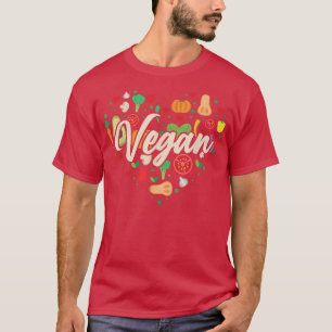 Vegetable Vegan Heart  T-Shirt