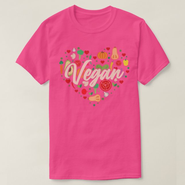 Vegetable Vegan Heart  T-Shirt (Design Front)