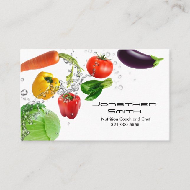 Vegetable Water Splashes Business Card (Front)