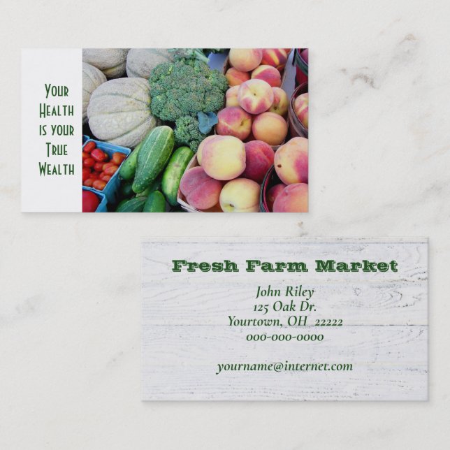 vegetables and fruit at the market business card (Front/Back)