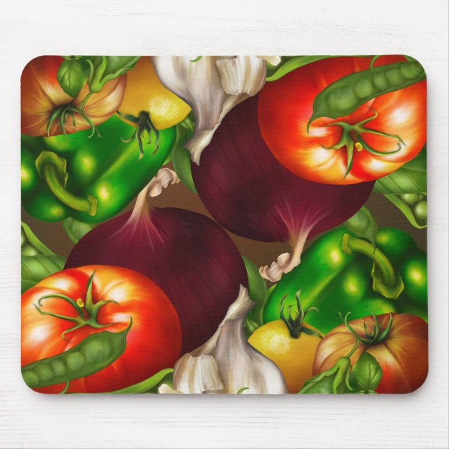 Vegetables and Herbs Organic Natural Fresh Food Mouse Mat (Front)