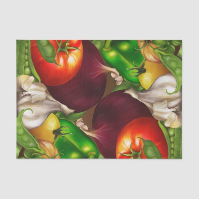 Vegetables and Herbs Organic Natural Veggies Food Tissue Paper (Front)