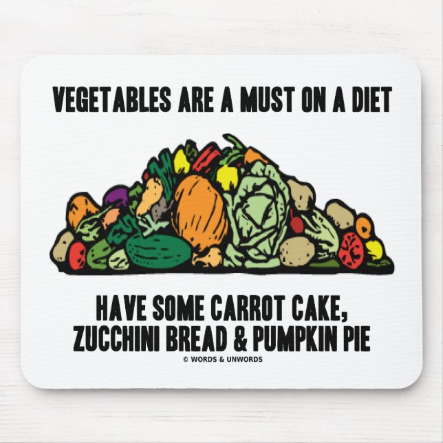 Vegetables Are A Must On A Diet (Pile of Veggies) Mouse Mat (Front)